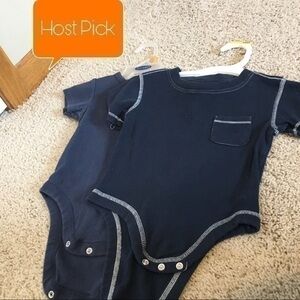 6-12 months Old Navy onesies both navy blue